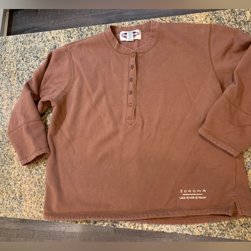 Chocolate brown sweatshirt Size large petite.